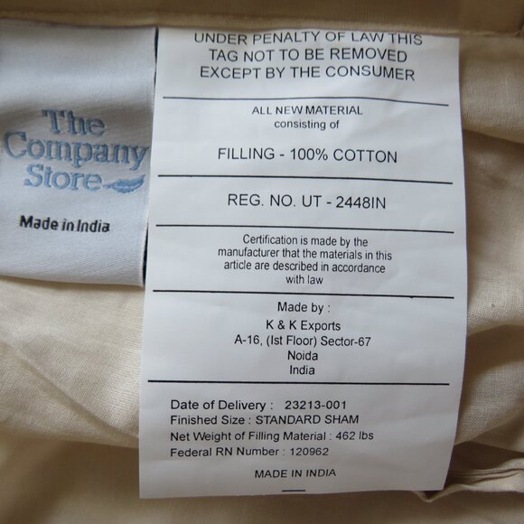 Large Quilted Patchwork Stripes Standard Pillow Case The Company Store Old Stock - Picture 10 of 16